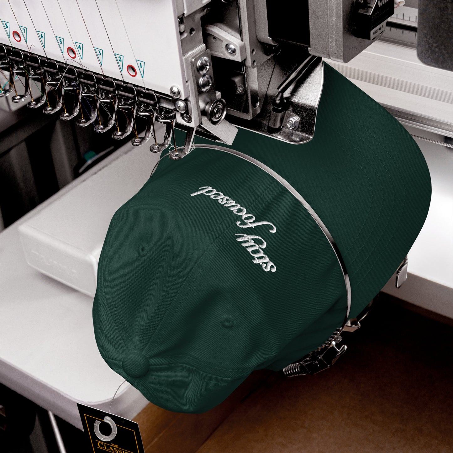 "Stay Focused" Embroidered Cotton Chino Twill Cap